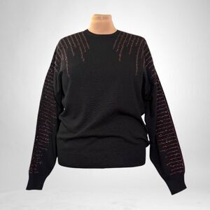 YAL New York Black Pullover with Subtle Lurex Detailing, NEW! 3X